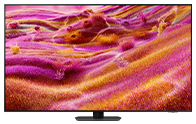Samsung Neo QLED TV prikazuje polja ružičaste i narandžaste trave na ekranu.